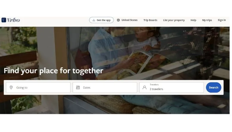 VRBO Website Homepage Image