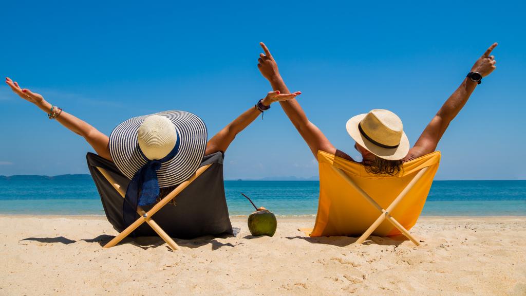 couple relaxing by the beach