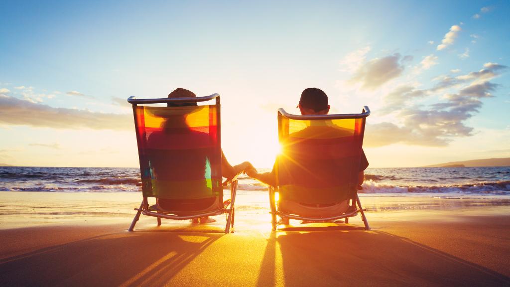 couple relaxing on the beach