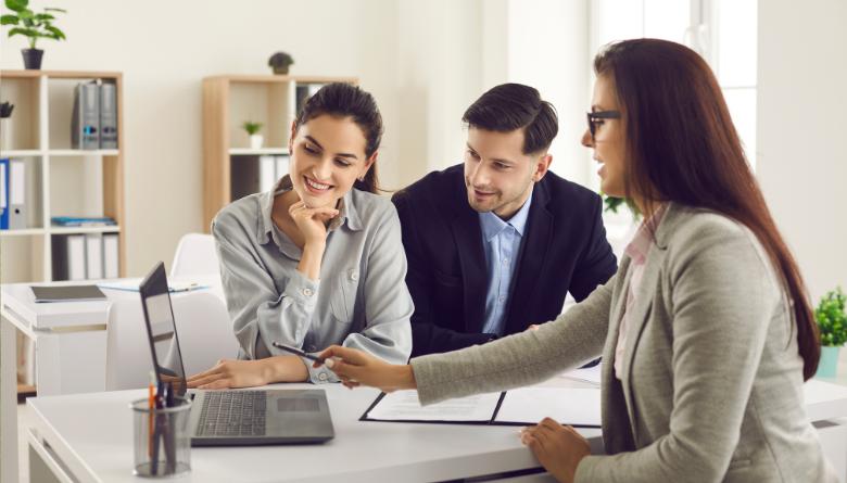 Business Woman Talking To Client