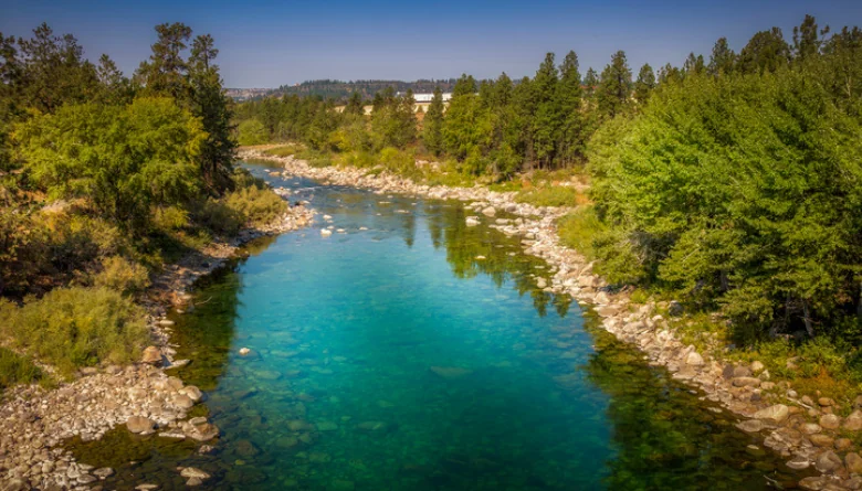 Things to Do in Post Falls, Idaho: The Complete Local Guide 2 Turquoise Spokane River winding between pine-covered banks on a sunny summer day